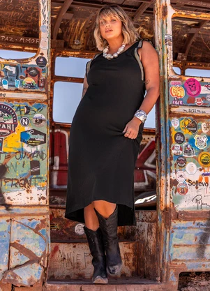 Marguerite - Vestido Preto em Algodão - MARGUERITE