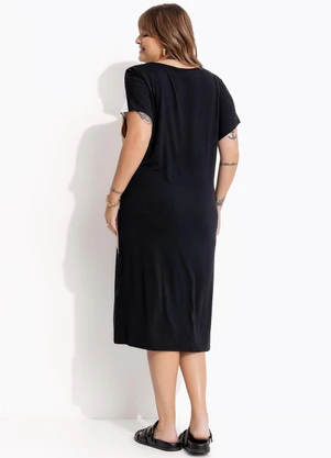 Marguerite - Vestido Preto em Malha de Viscose - MARGUERITE