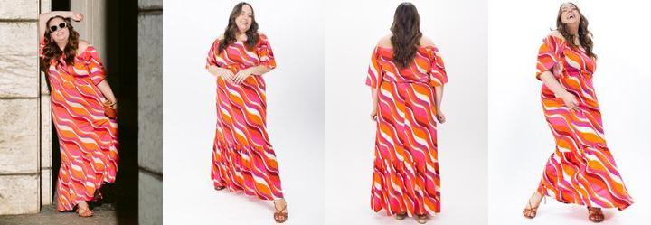 Vestido Psicodlico Rosa em Poliflex