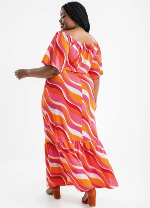 Marguerite - Vestido Psicodélico Rosa em Poliflex - MARGUERITE