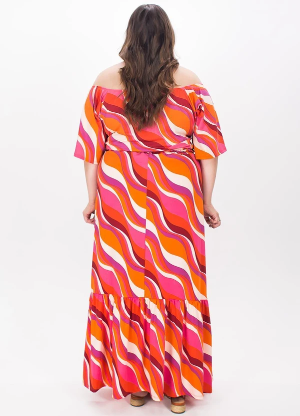 Marguerite - Vestido Psicodélico Rosa em Poliflex 6