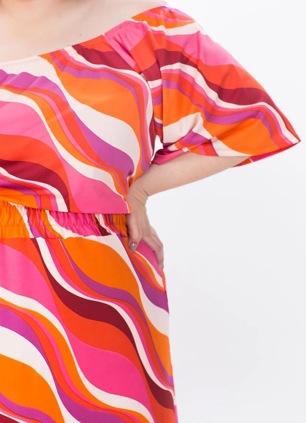 Marguerite - Vestido Psicodélico Rosa em Poliflex 2