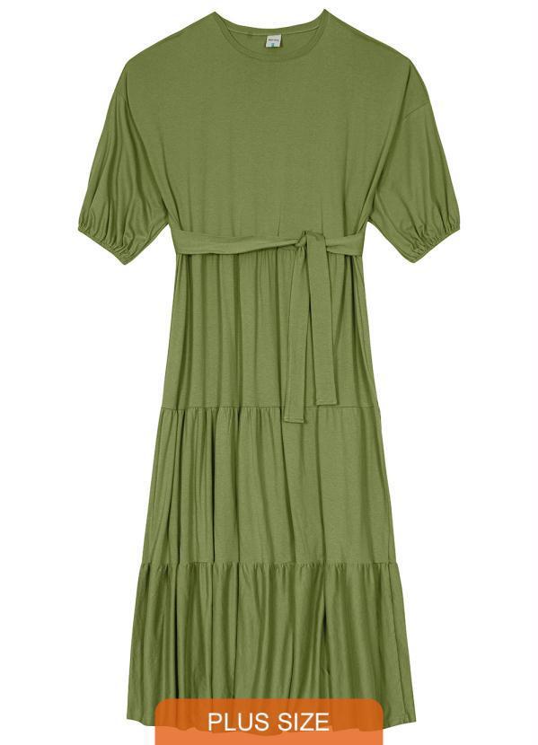 Malwee Plus - Vestido Três Marias Plus Size Verde