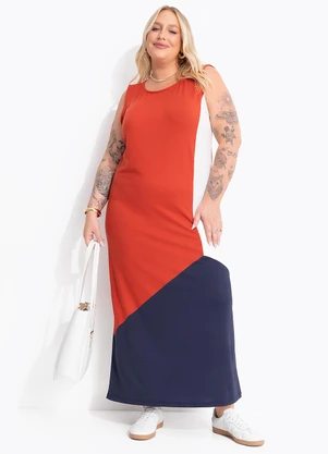 Marguerite - Vestido Tricolor em Malha Suede - MARGUERITE