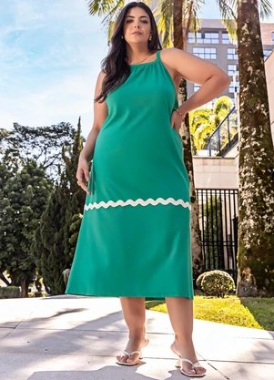 Marguerite - Vestido Verde em Malha de Algodão Penteado - MARGUERITE