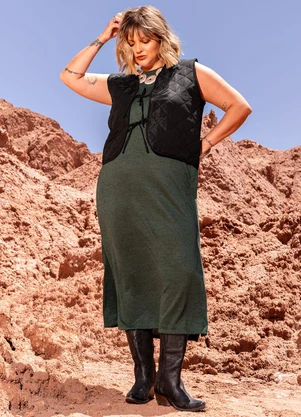 Marguerite - Vestido Verde Escuro em Malha - MARGUERITE