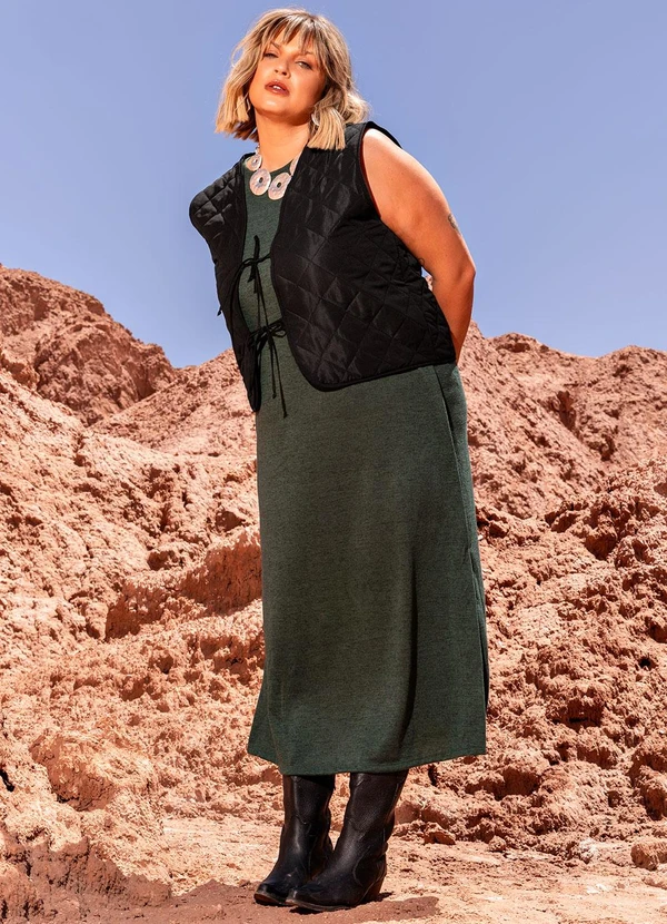 Marguerite - Vestido Verde Escuro em Malha 2