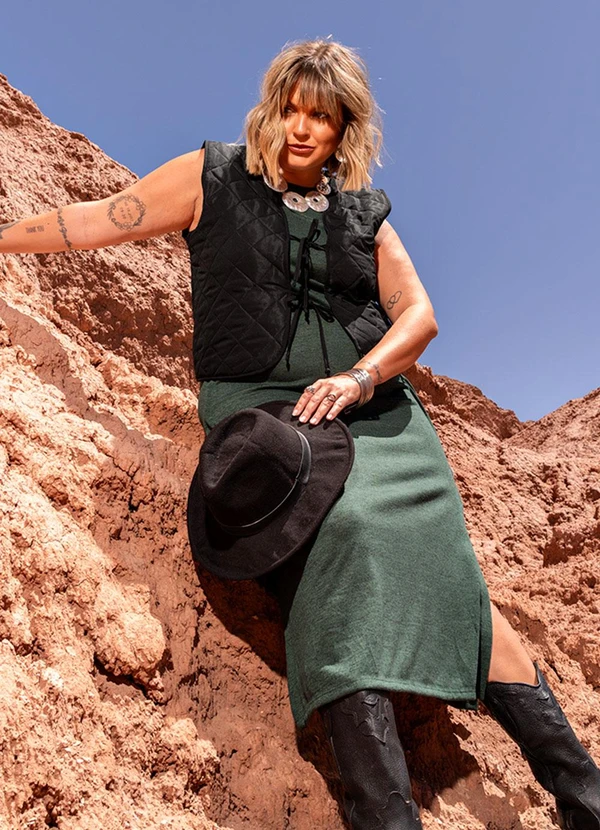 Marguerite - Vestido Verde Escuro em Malha 5