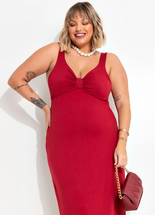 Marguerite - Vestido Vermelho em Malha de Viscose 3