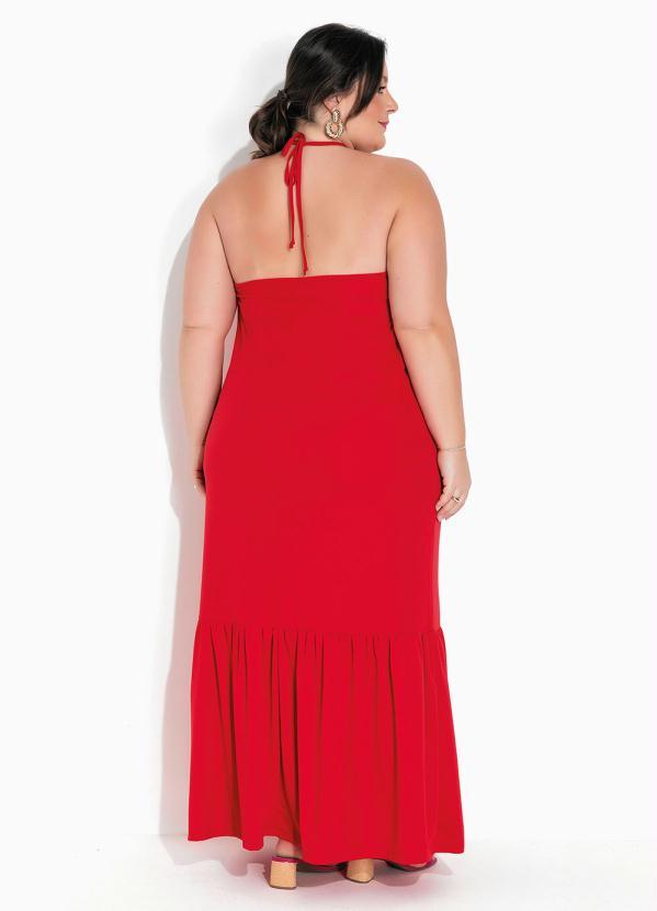 Marguerite - Vestido Vermelho Frente Única Plus Size 2