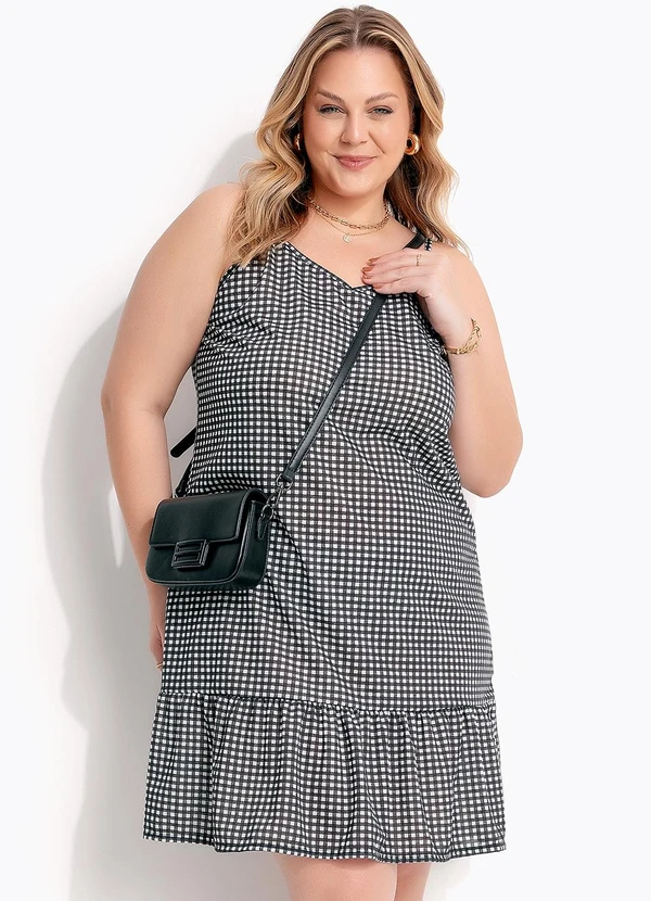 Marguerite - Vestido  Vichy Preto e Branco