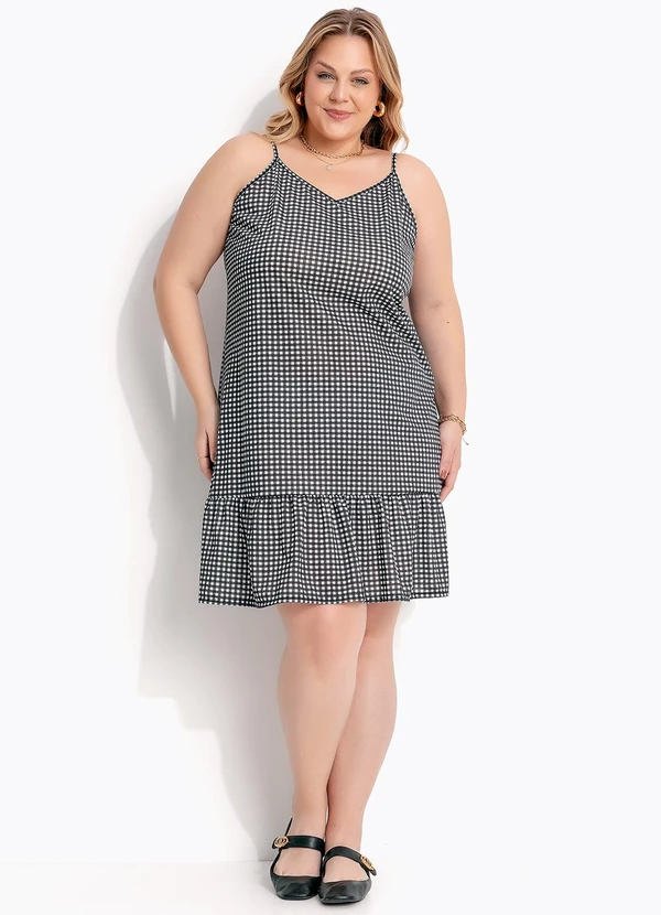 Marguerite - Vestido  Vichy Preto e Branco 7