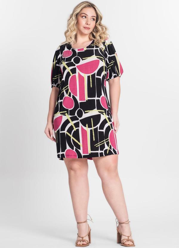 Infinita Cor - Vestido Malha Fria Plus Preto 3