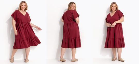 Vestido Vermelho em Malha de Algodo