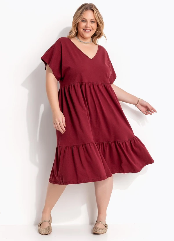 Marguerite - Vestido Vermelho em Malha de Algodão