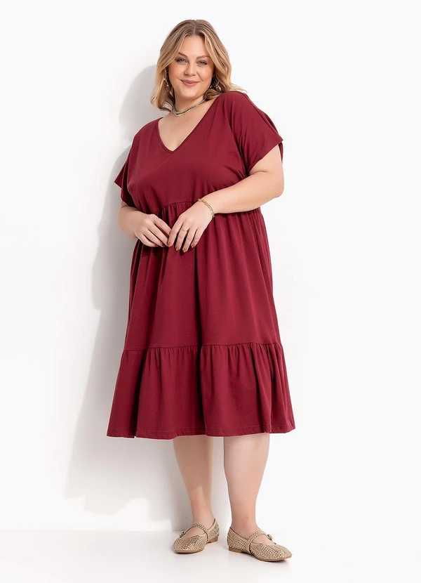 Marguerite - Vestido Vermelho em Malha de Algodão 3