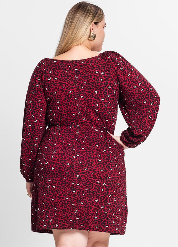 Secret Glam - Vestido Manga Longa Plus Size Vermelho 2