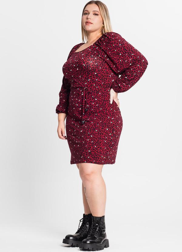 Secret Glam - Vestido Manga Longa Plus Size Vermelho 3