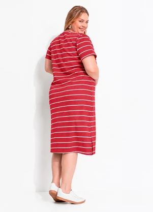 Marguerite - Blusa Listrado Vermelho em Malha Canelada - MARGUERITE