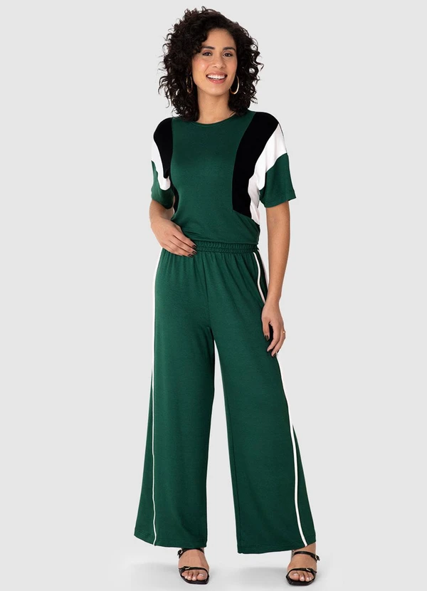 Malwee - Calça Wide Leg em Moletinho Malwee Plus Verde 2