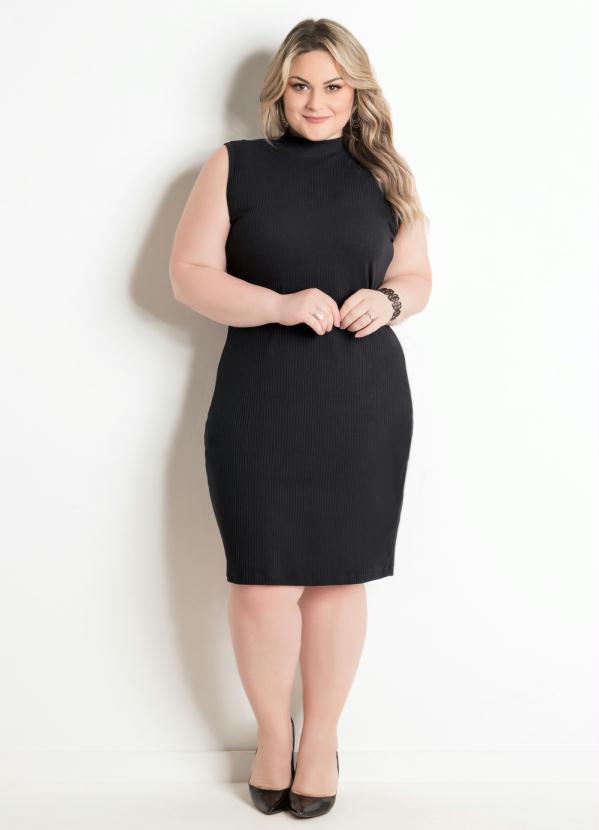 Marguerite - Tubinho Preto Gola Alta Plus Size Marguerite 3