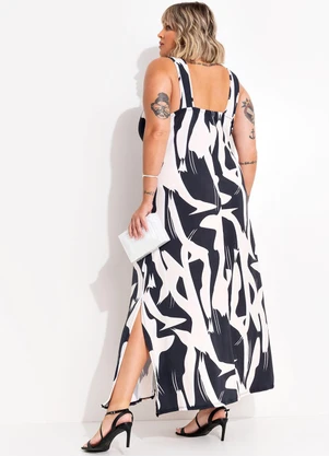Marguerite - Vestido Abstrata em Malha com Elastano - MARGUERITE