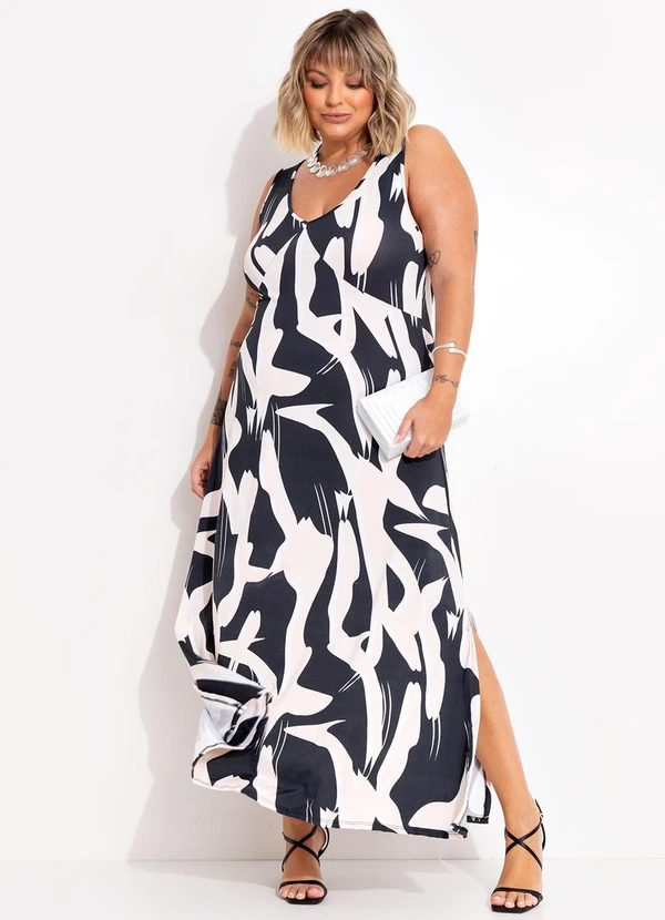 Marguerite - Vestido Abstrata em Malha com Elastano 2