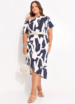 Marguerite - Vestido Abstrata em Malha com Elastano - MARGUERITE