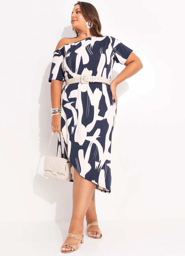 Marguerite - Vestido Abstrata em Malha com Elastano 3