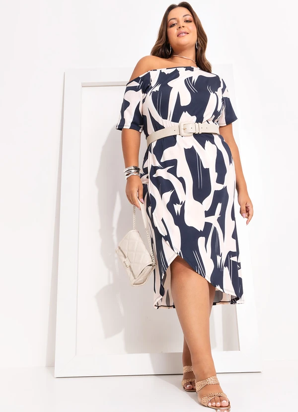 Marguerite - Vestido Abstrata em Malha com Elastano 5