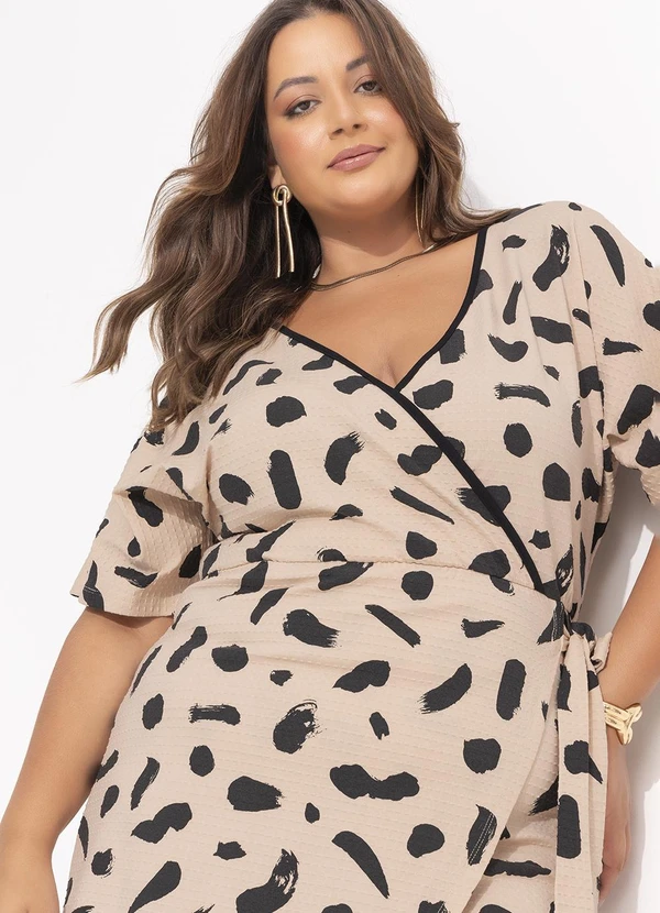 Marguerite - Vestido Abstrata em Malha de Viscose 6