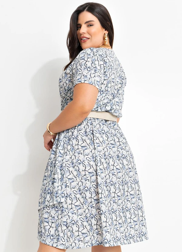 Marguerite - Vestido Abstrato Clean em Jersey Acetinado 2