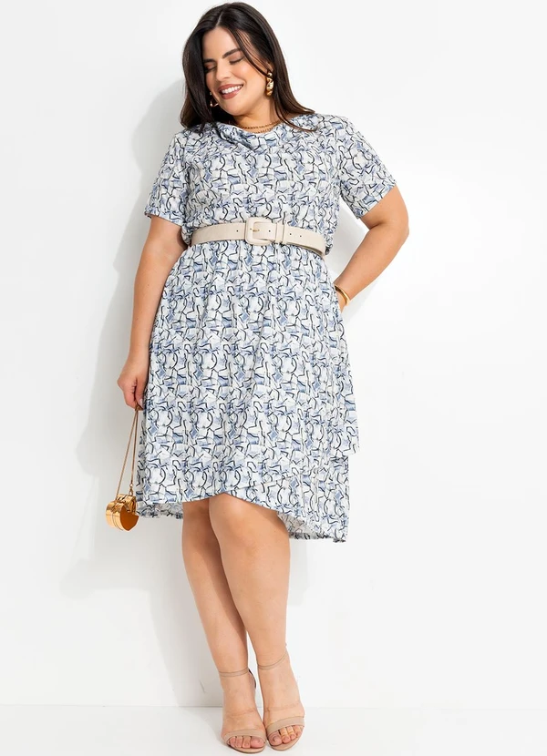 Marguerite - Vestido Abstrato Clean em Jersey Acetinado 4