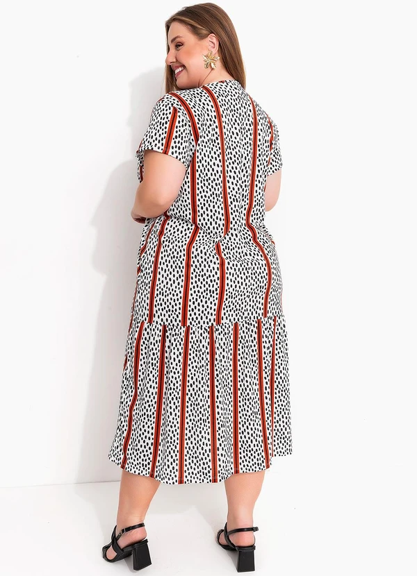 Marguerite - Vestido Abstrato e Listras em Malha 2