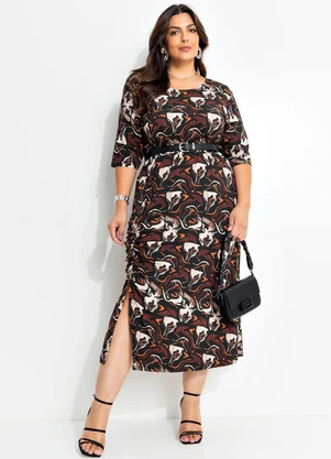 Marguerite - Vestido Abstrato em Malha de Viscose - MARGUERITE