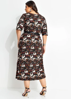Marguerite - Vestido Abstrato em Malha de Viscose - MARGUERITE
