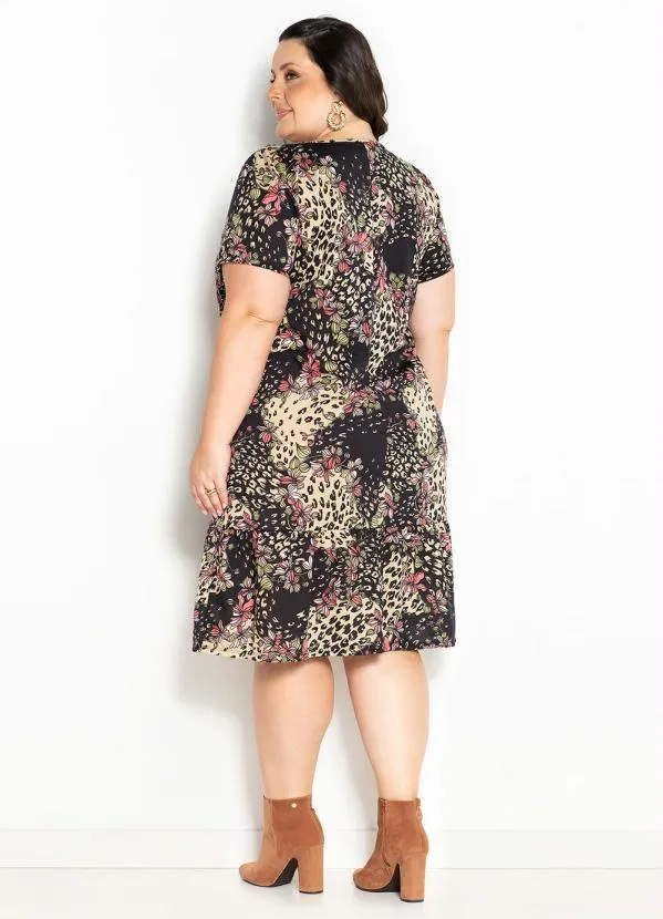 Marguerite - Vestido Animal Print com Babado Plus Size 5