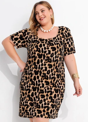 Marguerite - Vestido Animal Print em Canelado - MARGUERITE