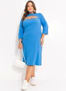 Vestido Azul em Canelado
