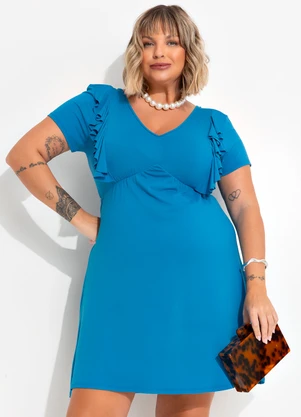 Marguerite - Vestido Azul em Malha de Viscose - MARGUERITE