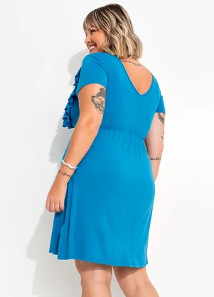 Marguerite - Vestido Azul em Malha de Viscose - MARGUERITE