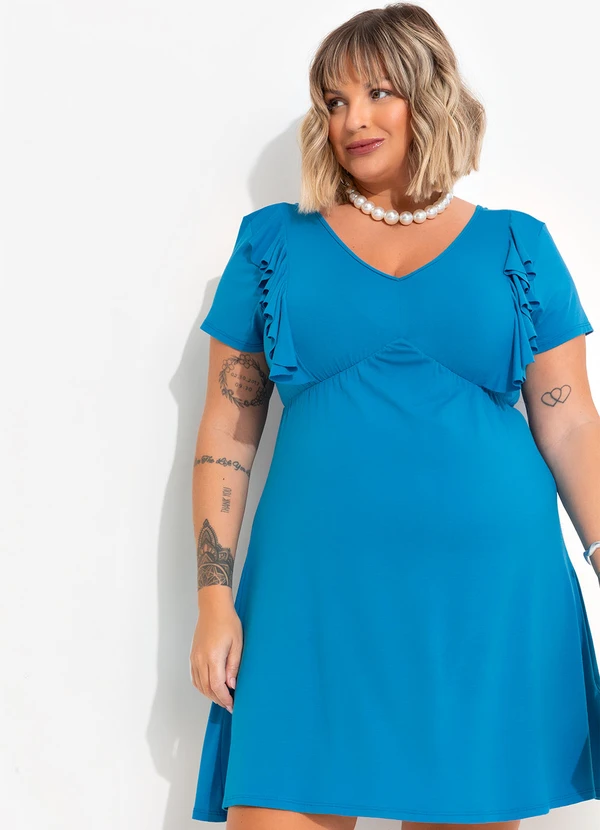 Marguerite - Vestido Azul em Malha de Viscose 6