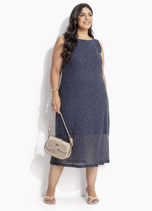 Vestido (Azul) em Malha Tricot