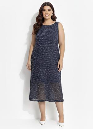 Vestido (Azul) em Malha Tricot