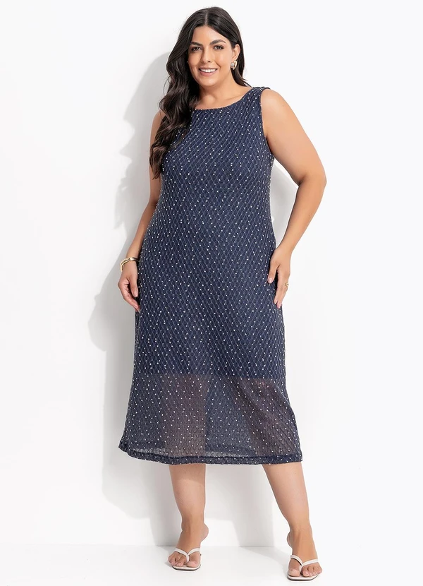 Marguerite - Vestido Azul em Malha Tricot 3
