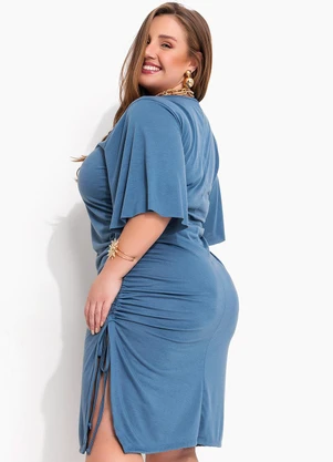 Marguerite - Vestido Azul em Poliviscose - MARGUERITE