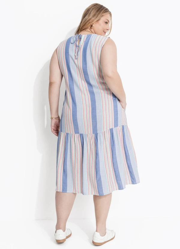 Marguerite - Vestido Azul em Viscose Plana 2