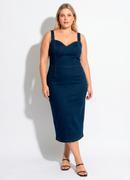 Vestido Azul Escuro em Jeans com Elastano