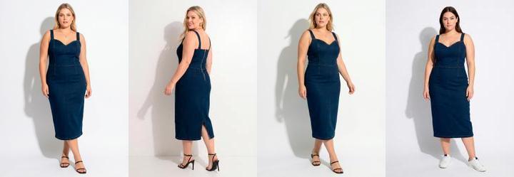 Vestido Azul Escuro em Jeans com Elastano