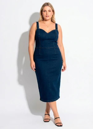 Marguerite - Vestido Azul Escuro em Jeans com Elastano - MARGUERITE